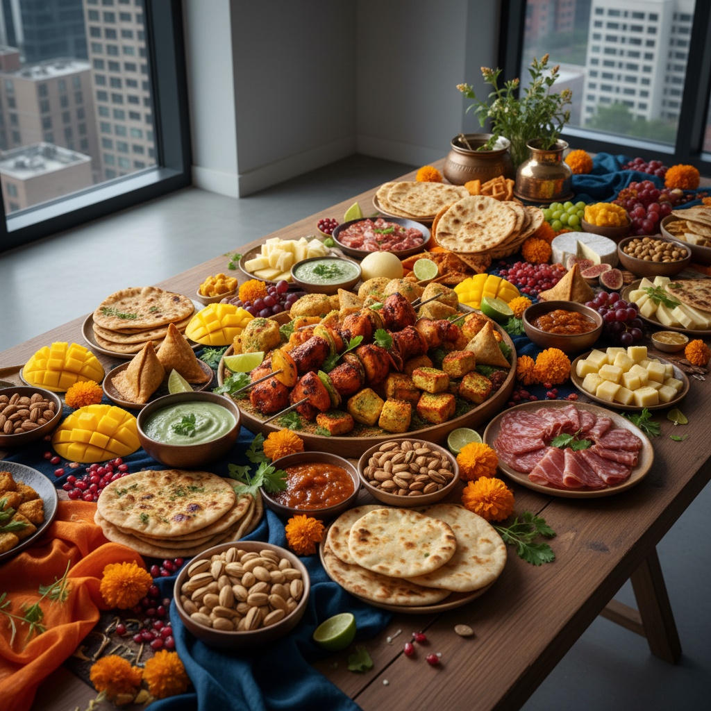Modern grazing table setup with contemporary styling